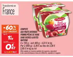 Netto MATERNE Compote aux fruits intenses pomme/pêche de vigne sans sucres ajoutés offre