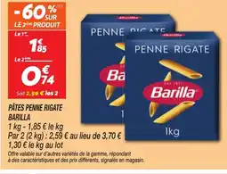 Netto BARILLA Pâtes penne rigate offre
