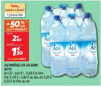 Netto NETTO Eau minérale aix-les-bains offre