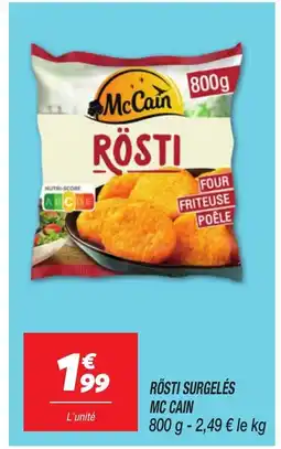 Netto MC CAIN Rösti surgelés offre