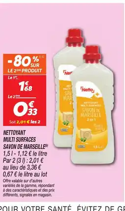 Netto Nettoyant multi surfaces savon de marseille offre