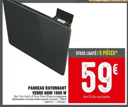 Batkor Panneau rayonnant verre noir 1000 w offre