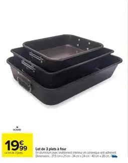 Carrefour Lot de 3 plats à four offre