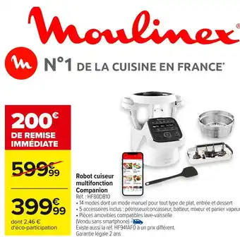 Carrefour MOULINEX Robot cuiseur multifonction Companion offre