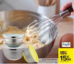 Carrefour Lot de 3 bols pâtissiers offre