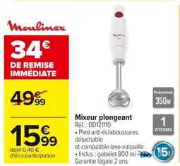 Carrefour MOULINEX Mixeur plongeant offre