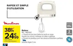 Carrefour MOULINEX Batteur offre