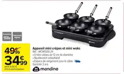 Carrefour Appareil mini crêpes et mini woks offre