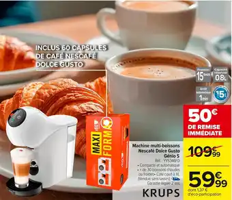 Carrefour Machine multi-boissons Nescafé Dolce Gusto Génio S offre