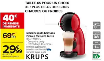 Carrefour KRUPS Machine multi-boissons Piccolo XS Dolce Gusto offre