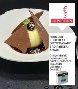 Promocash Feuillan chocolat decocbavaro badianceri amare offre