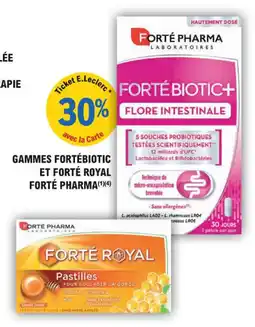 E.Leclerc Parapharmacie Gammes fortébiotic et forté royal forté pharma offre