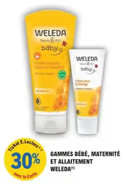 E.Leclerc Parapharmacie Gammes bébé maternité et allaitement weleda offre