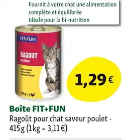 Maxi Zoo FIT+FUN Boîte Ragout pour chat saveur poulet offre