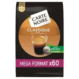Carrefour CARTE NOIRE Dosettes de café Méga Format offre