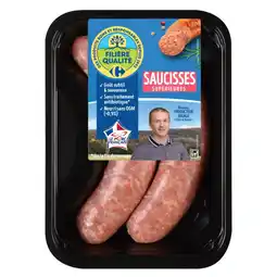 Carrefour FILIERE QUALITE CARF 2 saucisses supérieures FILIERE QUALITE CARREFOUR offre