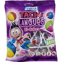 Carrefour VIDAL Bonbons sucettes bi colors acide offre