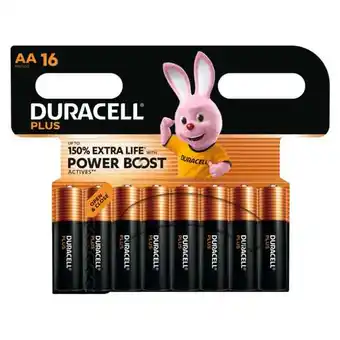 Carrefour DURACELL Lot de 16 piles Power boost Duracell AA/LR6 offre