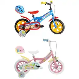 Carrefour Vélo 12 pouces Paw Patrol ou Stitch avec casque offre