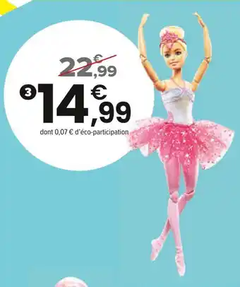 JouéClub Barbie Barbie Ballerine Lumières Magiques offre