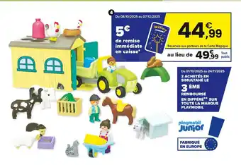 JouéClub PLAYMOBIL JUNIOR 71656 ferme avec tracteur et animaux offre