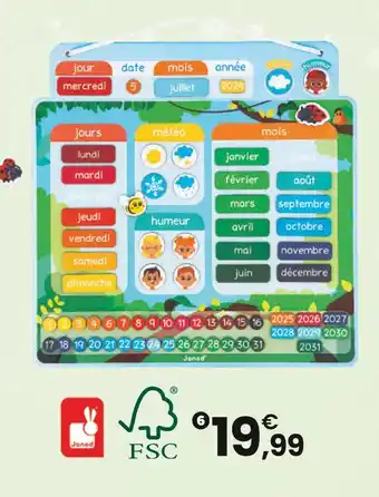 JouéClub JANOD Calendrier magnétique | 3 ans offre