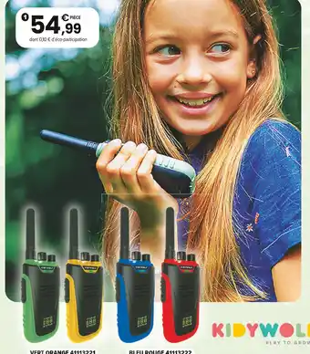 JouéClub KIDYWOLF Kidytalk - talkie-walkie offre