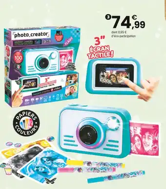 JouéClub Photo Creator APPAREIL PHOTO INSTANTANÉ AVEC PAPIER PHOTO offre