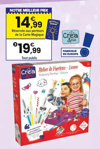 JouéClub Crea & Cie ATELIER DE PAPETERIE - LICORNE | 6 ans offre