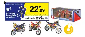 JouéClub Burago PACK DE 3 MOTOS RALLYE RED BULL offre