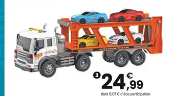 JouéClub CAMION TRANSPORT DE VÉHICULES 1/16ÈME | 3 ans offre