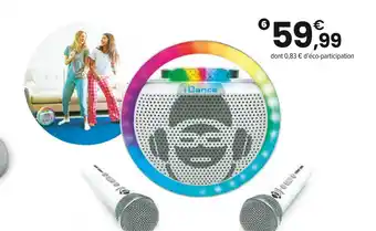 JouéClub iDance PARTY BALL ENCEINTE BLUETOOTH KARAOKÉ 8 ans offre