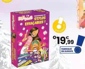 JouéClub LES SISTERS - PERSONNALISE TES STYLO offre