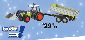 JouéClub BRUDER 2 tracteur claas nectis avec pelle et remorque offre