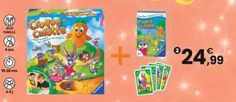 JouéClub Ravensburger CROQUE CAROTTE + JEU DE CARTES offre