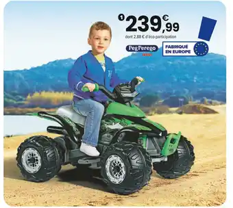 JouéClub PEGPEREGO QUAD CORRAL T-REX 330W 12 V VERT | 3 ans offre
