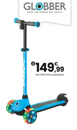 JouéClub GLOBBER Trottinette électrique 3 roues e-motion 4 plus bleu ciel - | 6 ans offre