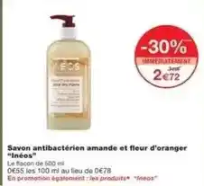 Monoprix Savon antibactérien amande et fleur d'oranger offre