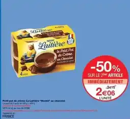 Monoprix Nestlé - petit pot de crème la laitière néctif au chocolat offre