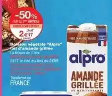 Monoprix Alpro - bolsson végétale fàit d'amande grillée offre