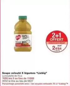 Monoprix Liebig - soupe velouté 5 légumes offre
