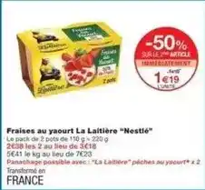 Monoprix Nestlé - fraises au yaourt la laitière offre