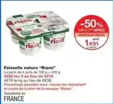 Monoprix Rians - faisselle nature offre