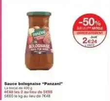 Monoprix Panzani - sauce bolognaise offre