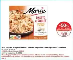 Monoprix Marie - plat cuisine surgele marie risotto au poulet champignons à la crème offre