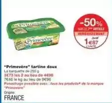 Monoprix Primevere - tartine doux offre