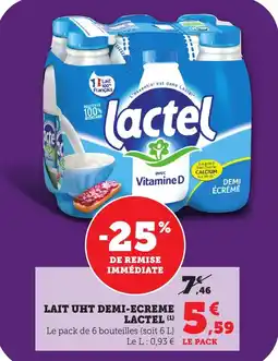 Maximarché Lait uht demi-ecreme lactel offre