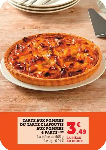 Maximarché Tarte aux pommes ou tarte clafoutis aux pommes 6 parts offre