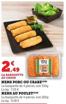 Maximarché Nems porc ou crabe offre