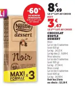 Super U Chocolat nestle dessert offre